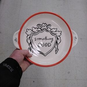 Molly Hatch Anthropologie "Something Good" Open Casserole / Pie Baking Dish 10"